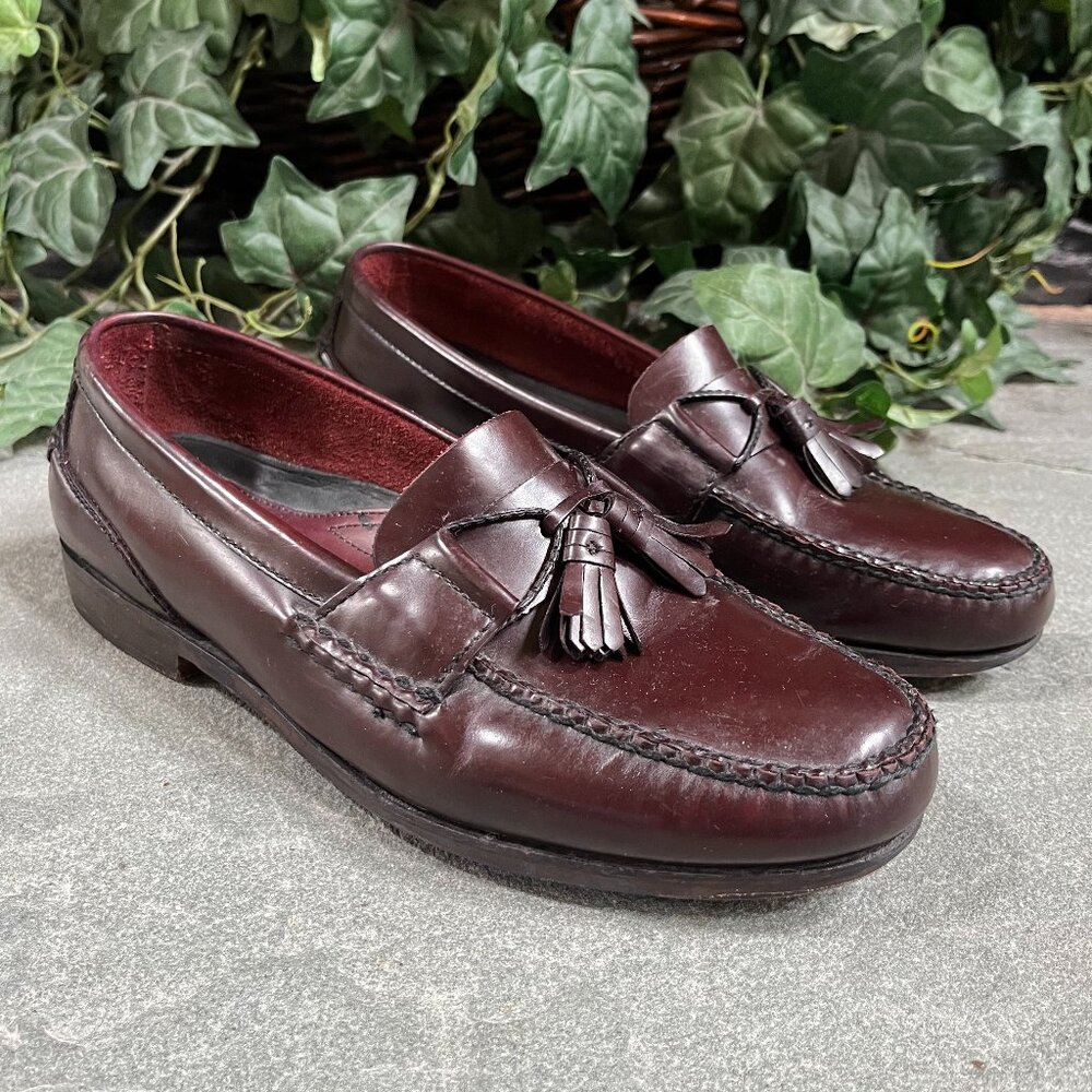 Marmocs Men's Size 10M Oxblood Tassel Loafers Leather Slip On Dress Shoes Mexico